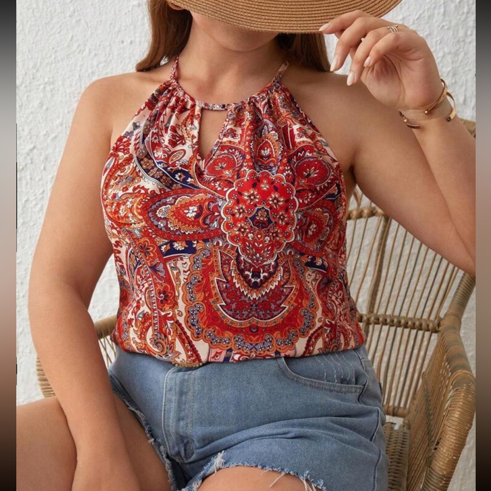 EUC - Paisley Print Halter Top
